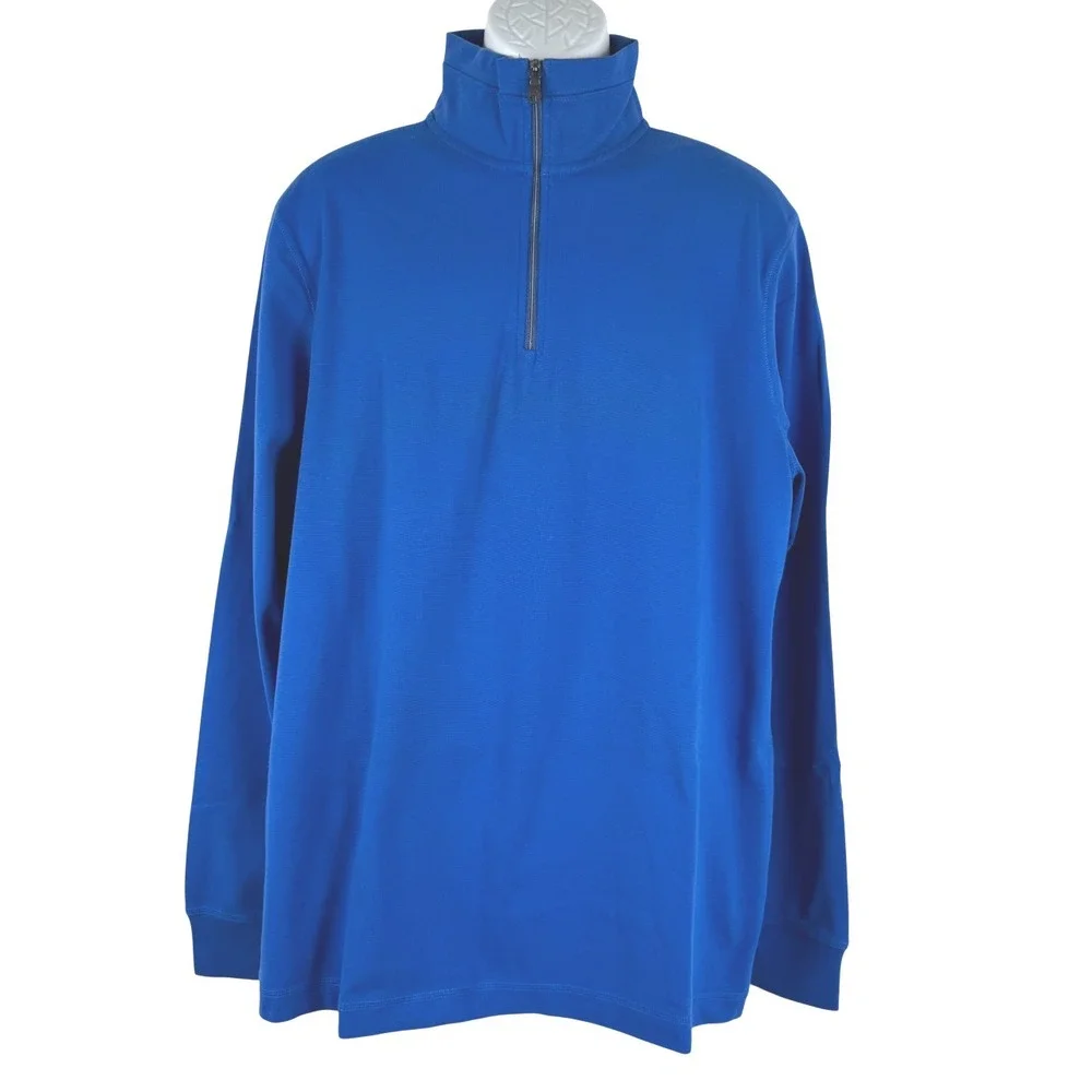 Banana Republic 1/2 Zip Pullover Mens XL Tall Blue Cotton Blend NWT‎ TP-3629